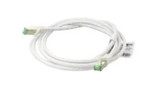 Kabel krosowy CAT 8.1 z certyfikatem GHMT, S/FTP (PiMF), biały, 1m, 61104