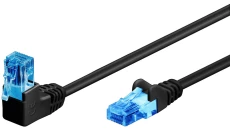 patchcord CAT 6A U/UTP kątowy 1x 90, czarny, 0,50m 51528