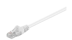 Kabel krosowy patchcord U/UTP kat.5e CCA biały 1m 68501