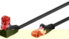 patchcord CAT 6 U/UTP kątowy 1x 90, czarny, 0,25m 51513