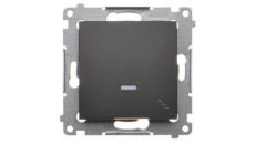 Simon 54 Łącznik schodowy z podświetleniem LED (moduł) 10AX 250V szybkozłącza, czarny mat DW6L.01/49