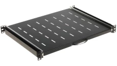 Półka wysuwana do szafy RACK 19 1U 350mm z uchwytem czarna