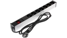 Listwa zasilająca 1U 19 7 gniazd wyłącznik kątowa