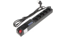Przedłużacz przeciwprzepięciowy 5-gniazd z/u ACAR 504WF RACK 19 3m czarny