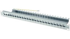 Panel 19 1U pusty 24 porty RJ45 z półką szary H02025A0167