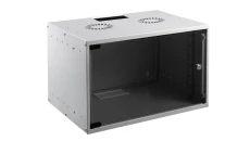 MIRSAN SOHO Szafa wisząca RACK 19 cali 4U 600mm szara szklane drzwi FLAT PACK ( do samodzielnego montażu )