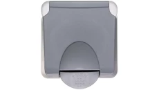 PLEXO55 Gniazdo pojedyncze z/u z klapką szare 069555