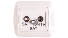 Simon Akord Gniazdo antenowe SAT/SAT/RTV końcowe beżowe AZAR+SAT3.1-P2/12