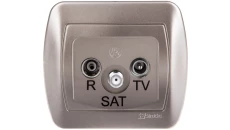 Simon Akord Gniazdo antenowe RTV/SAT końcowe satyna metalizowana AAS/29
