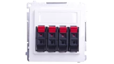 Simon Basic Gniazdo głośnikowe poczwórne z polem opisowym białe BMGL34.01/11