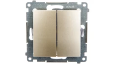 Simon 54 Łącznik bryzgoszczelny świecznikowy IP44, szybkozłącza, złoty mat DU1W DW5B.01/44