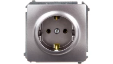 Simon Basic Gniazdo pojedyncze SCHUKO z/u 16A IP20 stal inox BMGSz1.01/21