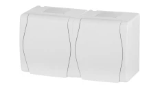 Hermes2 Gniazdo hermetyczne podwójne z/u 16A IP44 z klapką pełną białe 1022-00