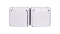 FORIX Gniazdo podwójne z/u 16A IP44 z przesłonami szare 782397