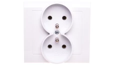 KIER Gniazdo podwójne z/u białe GP-2WZ/00