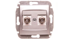 CARLA Gniazdo antenowe podwójne TV typ F-F bez ramki srebrne 1787-16