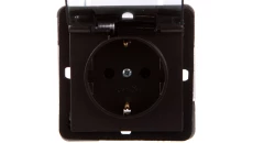 IMPRESJA Gniazdo bryzgoszczelne z/u Schuko IP44 klapka przezroczysta antracyt GPH-1YS/m/50/d