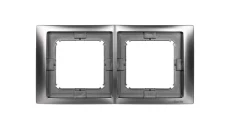 Simon Basic Neos Ramka podwójna IP44 stal inox BMRC2B/21
