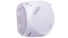 Puszka instalacyjna KF 0200 B natynkowa bez zacisków z linką łączącą pokrywę z podstawą 104x104x70mm hermetyczna IP66 szara HENS