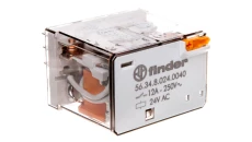 Przekaźnik 4P 12A 24V AC przycisk testujący, mechaniczny wskaźnik zadziałania 56.34.8.024.0040