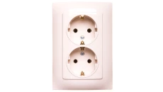 Simon 10 Gniazdo podwójne SCHUKO kremowe 16A 250V IP20 CGSZ2/41