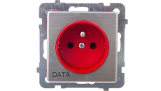 SONATA Gniazdo pojedyncze z/u DATA stal inox GP-1RMZD/m/37