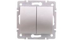 LOGI Łącznik dwugrupowy świecznikowy śrubowy 10AX 250V srebrny 021010143 25185