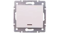 LOGI Łącznik jednobiegunowy z LED śrubowy 10AX 250V biały 021110102 25078