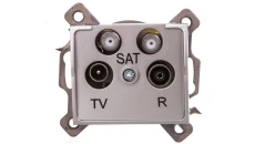 LOGI Gniazdo TV/2xSAT końcowe srebrne 021590043 25223