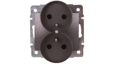 DOMO Gniazdo podwójne z uziemieniem śrubowe 16A 250V grafit 011253141 24914