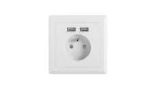 Gniazdo pojedyncze z/u z ładowarką 2xUSB 2,1A AC-WS01-USB2-E