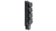 Listwa /rozgałęźnik/ do przedłużacza 4-gniazda z/u Schuko gumowe czarne IP44 D.3159/4-S