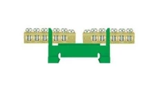 Listwa zaciskowa niska na szynę 2x5-torowa dzielona zielona TH35 E.4130