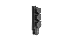 Listwa /rozgałęźnik/ do przedłużacza 3-gniazda z/u Schuko gumowe czarne IP44 D.3159/3-S