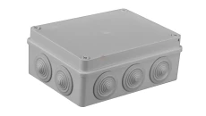 Puszka n/t hermetyczna 190x140x70 10 dławików IP55 szara S-BOX 406
