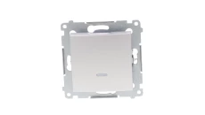 Simon 54 Łącznik jednobiegunowy z sygnalizacją załączenia, szybkozłącza, srebrny mat DW1ZL.01/43