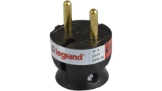 HELMO Wtyczka przenośna 2P 16A płaska czarna 50184