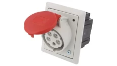 Gniazdo tablicowe z puszką 16A 5P 400V /80x97/ szare IP44 TWIST 415-6pkg