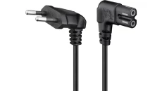 Kabel zasilający kątowy EURO (radiowy) CEE 7/16 - IEC 320 C7 1m 97346