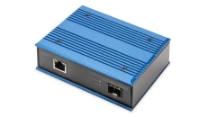 Przemysłowy mediakonwerter 1000Base-TX PoE 30W - 1000Base-FX SFP (bez modułu) DIN rozszerzony zakres temperatury DN-652104-1