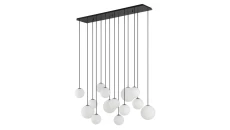 Lampa wisząca SNOWBALL XIV czarna białe klosze G9 12W LED do salonu 11408 Nowodvorski