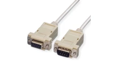 Kabel przedłużacz szeregowy RS-232 (D-Sub 9-pin) bez przeplotu (wtyk / gniazdo) 3m