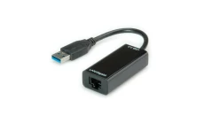 Adapter sieciowy USB 3.0 A / Gigabit Ethernet RJ45 8p8c (wtyk / gniazdo) srebrny 12cm