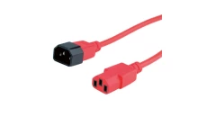 Przedłużacz zasilający 230V IEC320 C14/ C13 0,8m czerwony