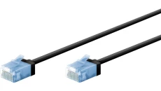 Patchcord kat.6a-0015 U/UTP SLIM LSZH-TPE czarny /0,15m/ 74230