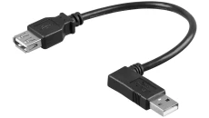 Kabel Przedłużacz USB 2.0 A-A M/F 15cm Wtyk Kątowy