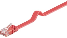 Kabel krosowy płaski patchcord U/UTP kat.6 czerwony 2m 96412