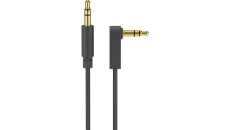 Kabel audio AUX, 3,5 mm stereo 3-pinowy, cienki, CU, kątowy 1m 67783