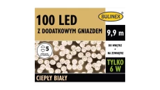 Lampki choinkowe LED 100l z gniazdkiem kolor biały ciepły 9,9m 230V/31V 8,4 W IP44 na zewnątrz i do wnętrz 13-108