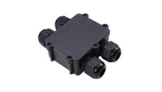 Mufa kablowa z dławikami na kable do 4x2,5mm2 hermetyczna IP68 UV czwórnik czarna V-TAC